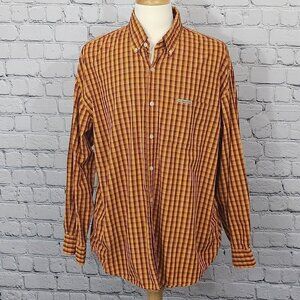 2/$20 US Polo Assn Orange Plaid Long Sleeve Shirt Size XL Button Front Casual